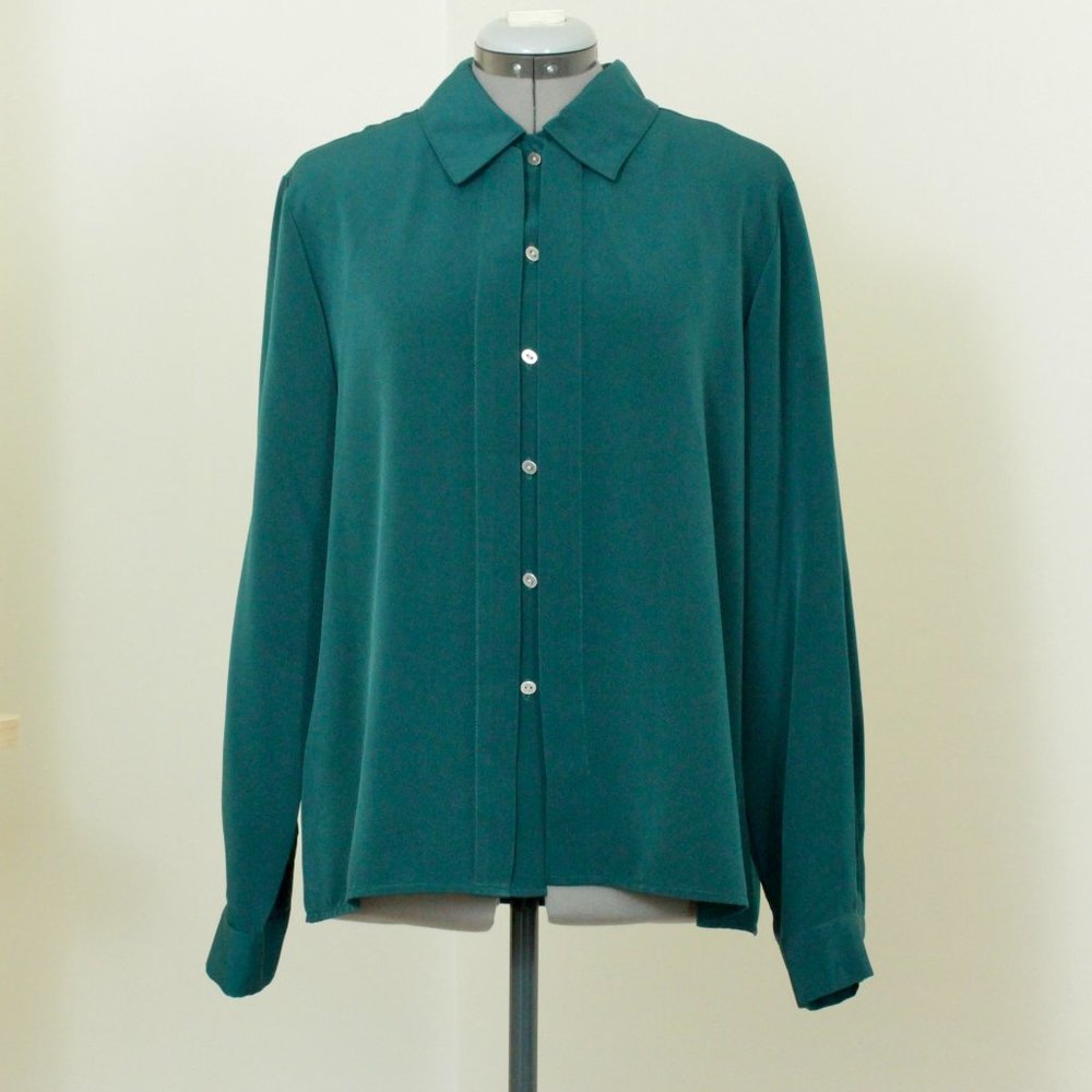 Vintage Green Button Down Blouse